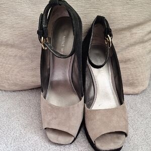 Nine West Black,Brown and Tan Wedges